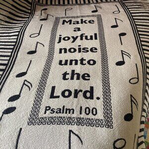 Psalm 100 Throw Blanket Make a Joyful Noise Unto the Lord Musical Notes 47x71 in